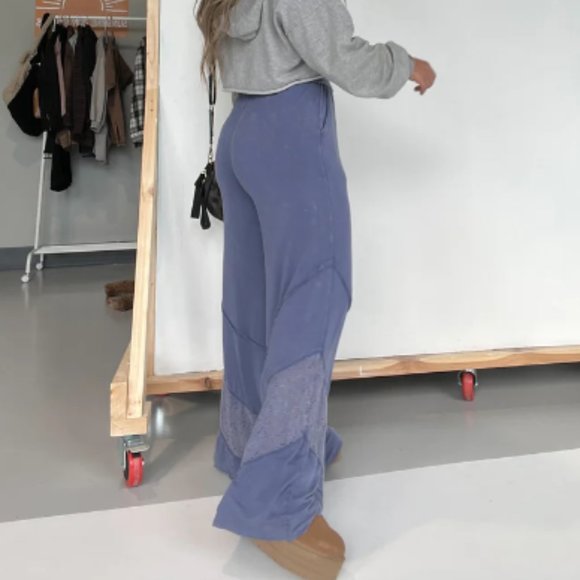 RELISTED  Boho Babe Wide Leg Pants Blue - Picture 2 of 5